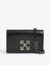 OFF-WHITE JITNEY 0.5 LEATHER WALLET-ON-CHAIN,R00038012