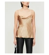 Nili Lotan Gemma Draped Silk-satin Camisole In Beige