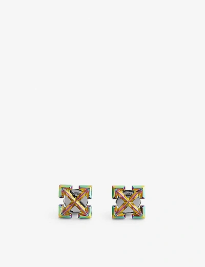 Off-white Anodized Mini Arrow Earrings - Multi Color In Multicolour