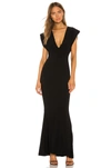 NORMA KAMALI X REVOLVE V NECK RECTANGLE GOWN,NKAM-WD228