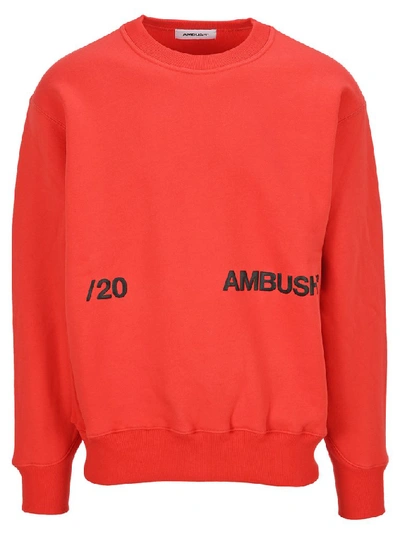 Ambush Logo-print Cotton Sweatshirt In Red
