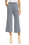 THE GREAT THE GENERAL STRIPE CROP WIDE LEG PANTS,B774452