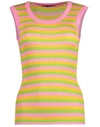 DOLCE & GABBANA STRIPED RIBBED RACERBACK TANK