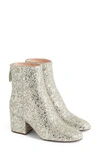 Jcrew Sadie Genuine Calf Hair Ankle Bootie In Silver Glitter