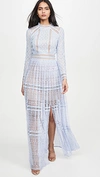 SELF-PORTRAIT Lace Panel Maxi Dress