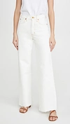 Slvrlake Grace Frayed High-rise Flared Jeans In Natural White