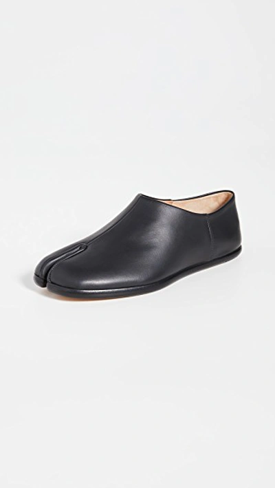 Maison Margiela Tabi Flat Utilitarian Mules In Black