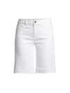 Jen7 By 7 For All Mankind Jen7 Denim Bermuda Shorts With Rolled Cuffs In White Fashion