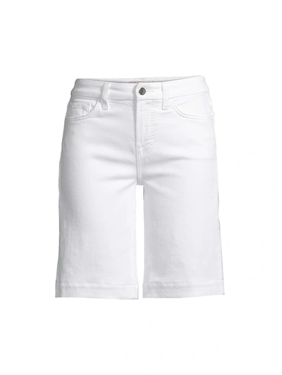 Jen7 By 7 For All Mankind Jen7 Denim Bermuda Shorts With Rolled Cuffs In White
