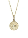 SYDNEY EVAN 14K YELLOW GOLD & DIAMOND SMALL MARQUIS EYE COIN NECKLACE,400012287374