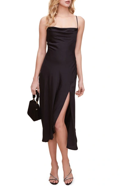 Astr Cowl Neck Midi Dress In Black