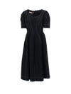 MARNI MARNI CONTRASTING STITCHES FLARED DRESS