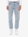 Levi's 501 Cropped High Rise Denim Jeans In Light Blue