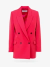Closed Longline Double Breasted Blazer In Red