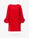 Valentino Trumpet-sleeve Shift Dress In Red