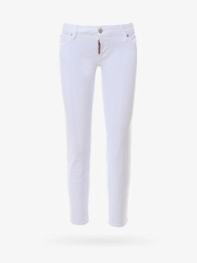 Dsquared2 Taglio Vivo Skinny Cropped Jeans In White
