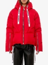 Khrisjoy Logo Drawstring Puffer Jacket In Red