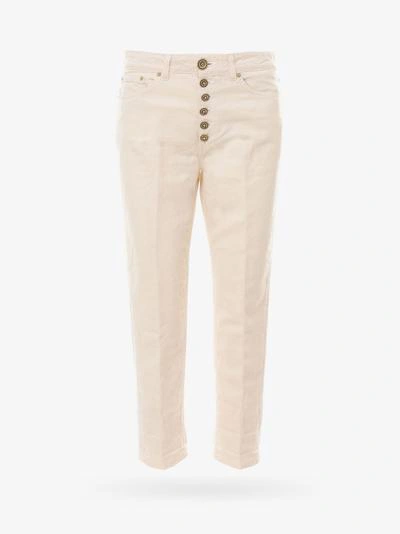 Dondup Koons Cropped Button-fly Trousers In White