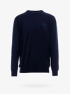 Polo Ralph Lauren Blue Crewneck Sweater With Pony Logo Embroidered On The Front In Blue