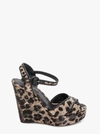 Dolce & Gabbana 90mm Leopard-print Wedge Platform Sandals In Black