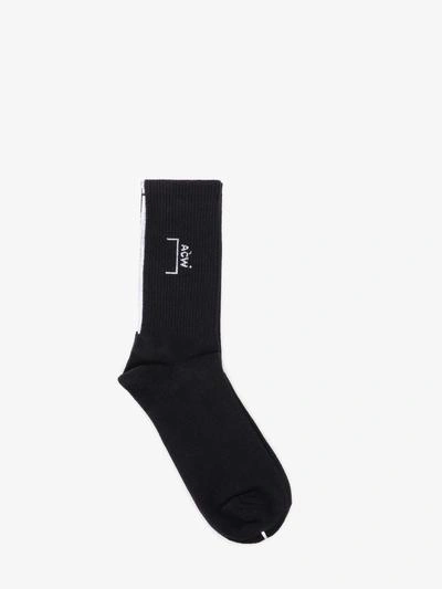 A-cold-wall* Cotton Logo Socks In Black