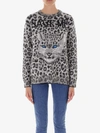 Alberta Ferretti Animal Print Jumper In Grey