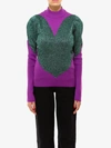 Gcds Panelled Metallic Sweater In Purple