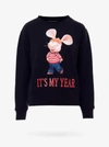Alberta Ferretti Topo Gigio Print Cotton Sweatshirt In Black
