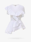 Alexander Mcqueen Ruffled Cotton-jersey And Poplin T-shirt In White