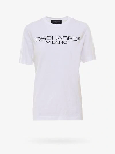 Dsquared2 Renny Fit T-shirt S/s Wash W/written In White