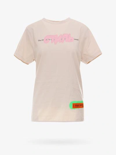 Heron Preston Graffiti Logo-print Cotton T-shirt In Beige