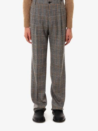 Dolce & Gabbana Checked Trousers In Grey
