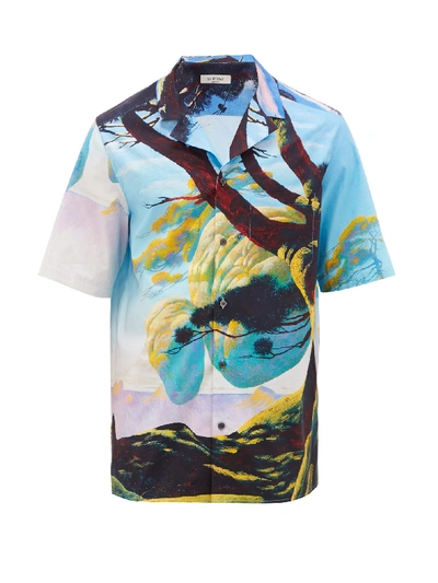 Valentino Floating Island Short-sleeved Shirt In Multicolour