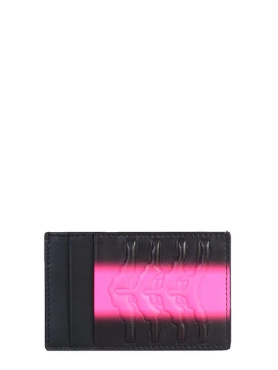 Alexander Mcqueen Embossed Cardholder In Black