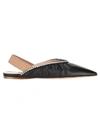 MIU MIU MIU MIU SLINGBACK EMBELLISHED BALLERINA FLATS