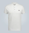 Moncler Logo Patch Jersey Short Sleeve Polo Shirt In White