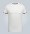 Moncler Stripe Detail Sleeve T In White