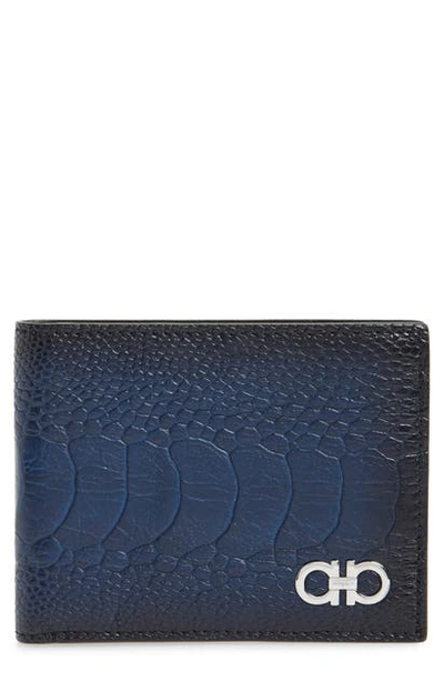 Ferragamo Leather Wallet In Blue