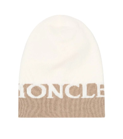 Moncler Intarsia Logo Wool & Cashmere Knit Beanie In Bronze