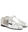 Church's Rainbow Metallic Python-effect Leather Sandals In Silver