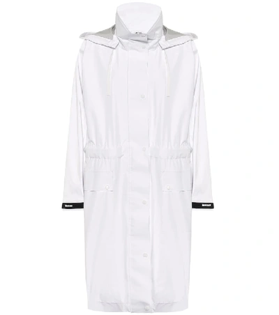 Moncler Hooded Technical Coat In White