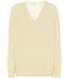 Vince V-neck Shaker Knit Cashmere Sweater In Yellow
