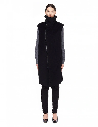 Leon Emanuel Blanck Zip-up Wool Mix Waistcoat In Black