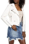Blanknyc Semi-fitted Faux Leather Moto Jacket In Naked Eye