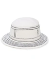 Barrie Contrast Stitching Bucket Hat In White