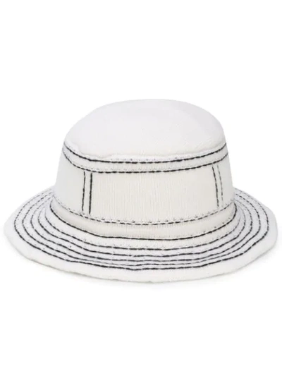 Barrie Contrast Stitching Bucket Hat In Neutrals