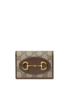 Gucci Horsebit 1955 Card Case Wallet In Beige