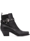 VERSACE WRAP-AROUND STRAP ANKLE BOOTS