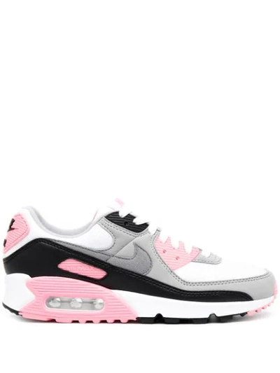 Nike Air Max 90 Suede, Mesh And Leather Sneakers In White/particle Grey/rose