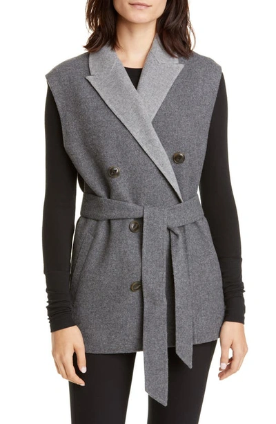 Rag & Bone Pearson Double-breasted Wool-blend Felt Vest In Grey